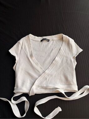 Zaful White Ribbed Tank Top